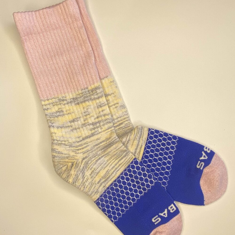 [6 pack] Bombas Rosepetal Marl Space Dye Triblock Medium Calf Socks - Picture 6 of 7